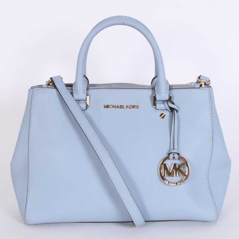 Michael Kors Blue Saffiano Sutton Satchel Bag